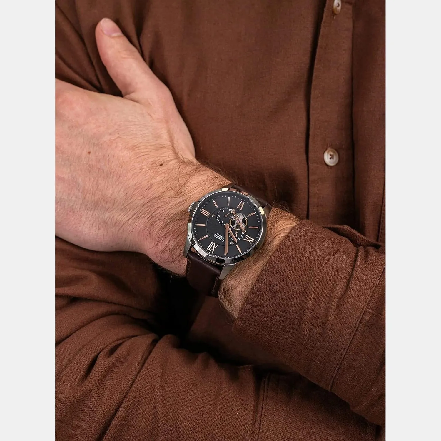 Townsman Men Automatic Black Dial Chronograph Leather Watch ME3061