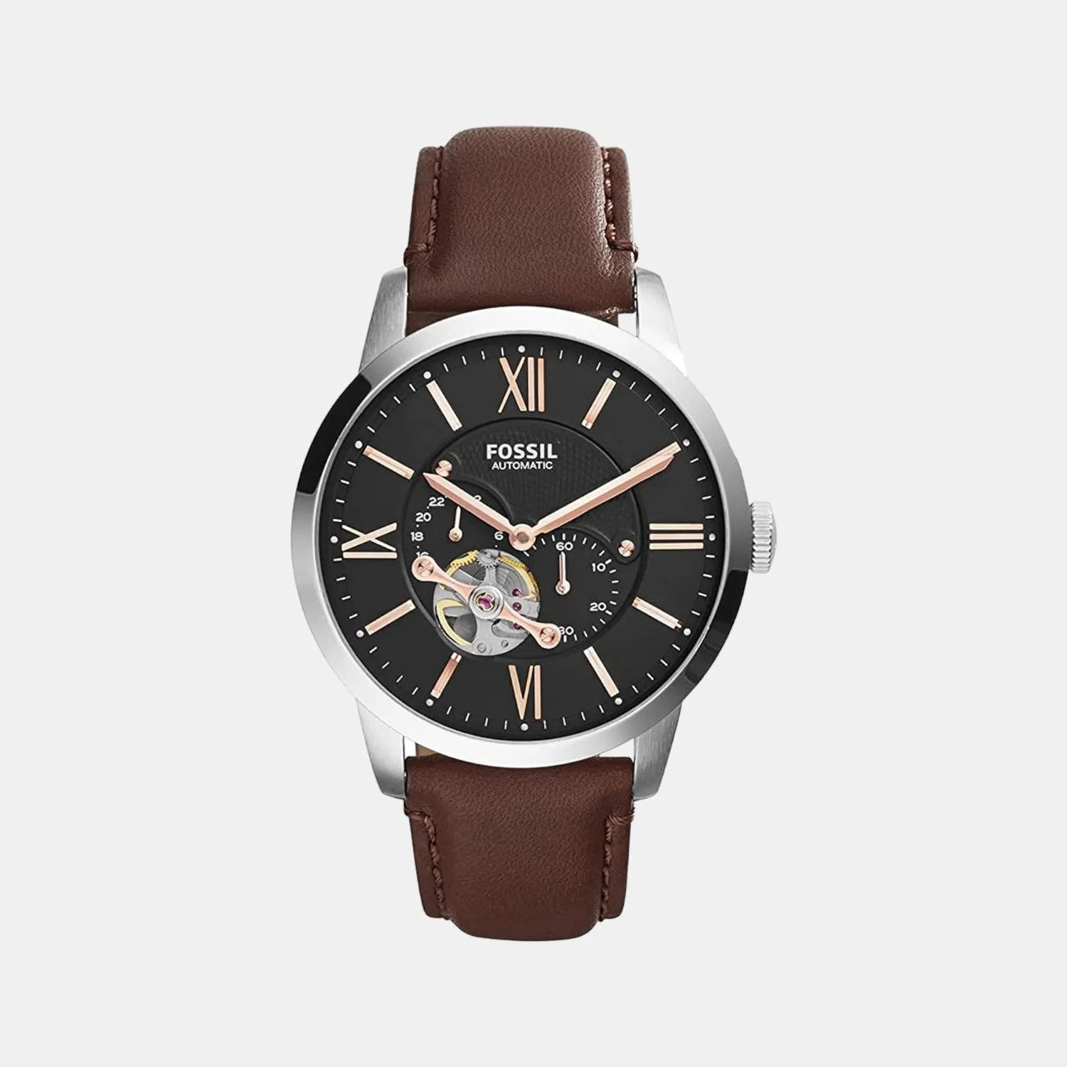 Townsman Men Automatic Black Dial Chronograph Leather Watch ME3061