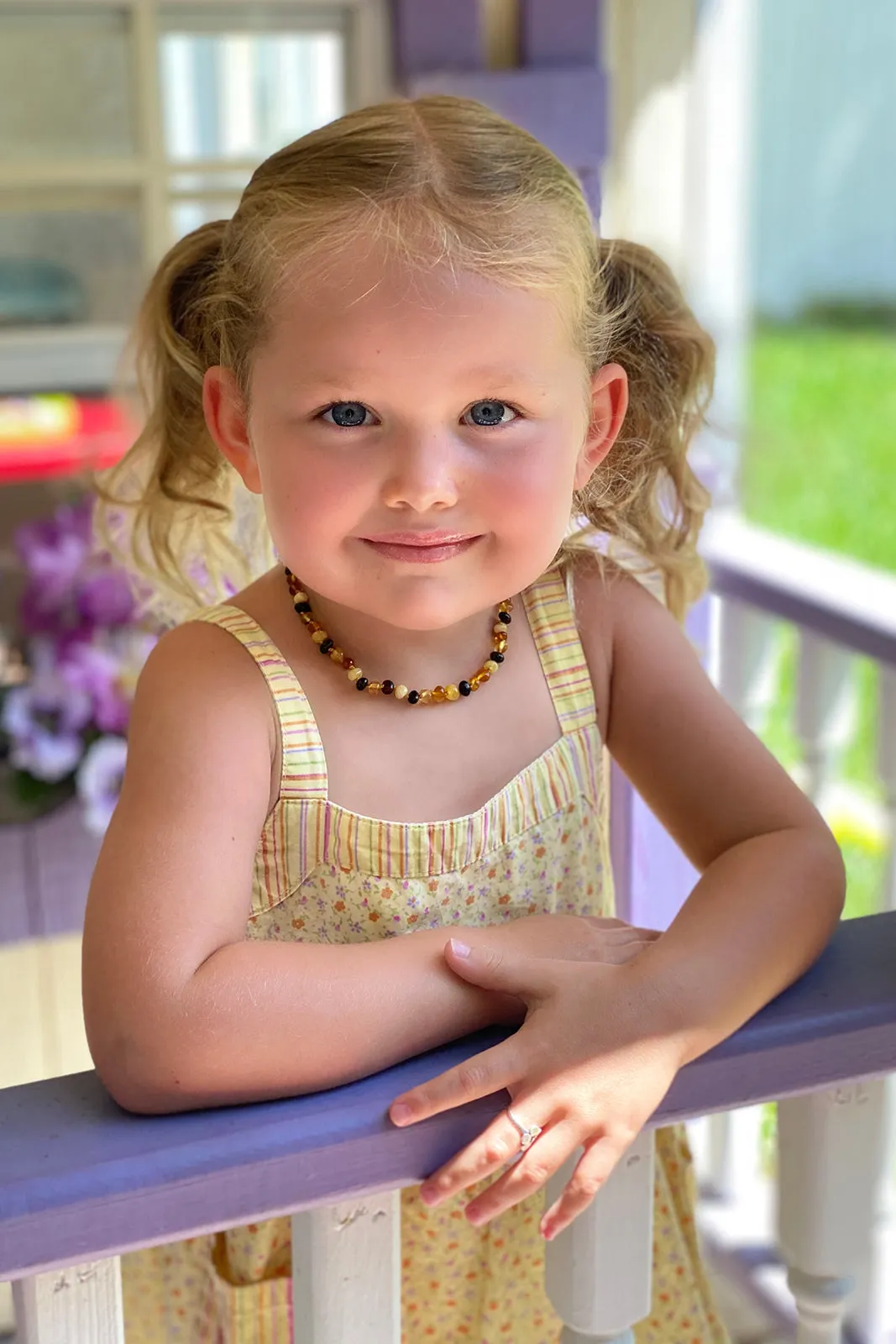 Tricolor Amber Teething Necklace