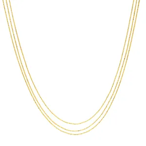 Triple Strand Bead Chain Adjustable Necklace