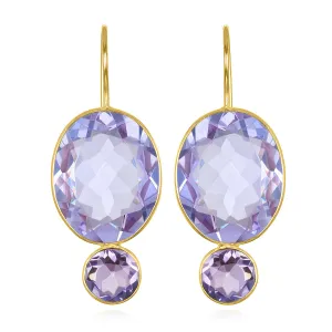 Valencia Grand Oval Earring-Lilac Gold