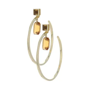 Vermeil Hoop Earrings with Diamonds and Gemstones