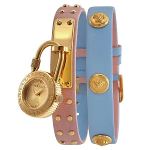 Versace Medusa Lock Icon Quartz Gold Dial Ladies Watch VEDW00219