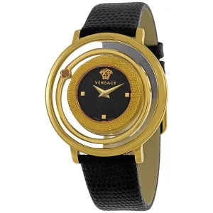 Versace Venus Quartz Black Dial Ladies Watch VQV040015