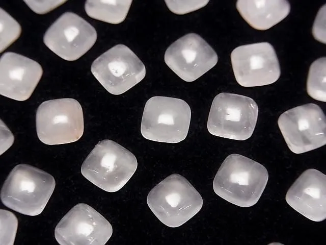 [Video]Rose Quartz AA   Square Cabochon 6x6mm 5pcs