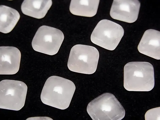 [Video]Rose Quartz AA   Square Cabochon 8x8mm 5pcs