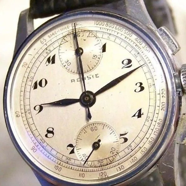 Vintage 1950's Rensie Military UP Down Chronograph Venus 170 Watch