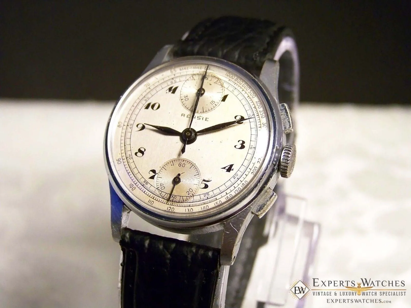 Vintage 1950's Rensie Military UP Down Chronograph Venus 170 Watch
