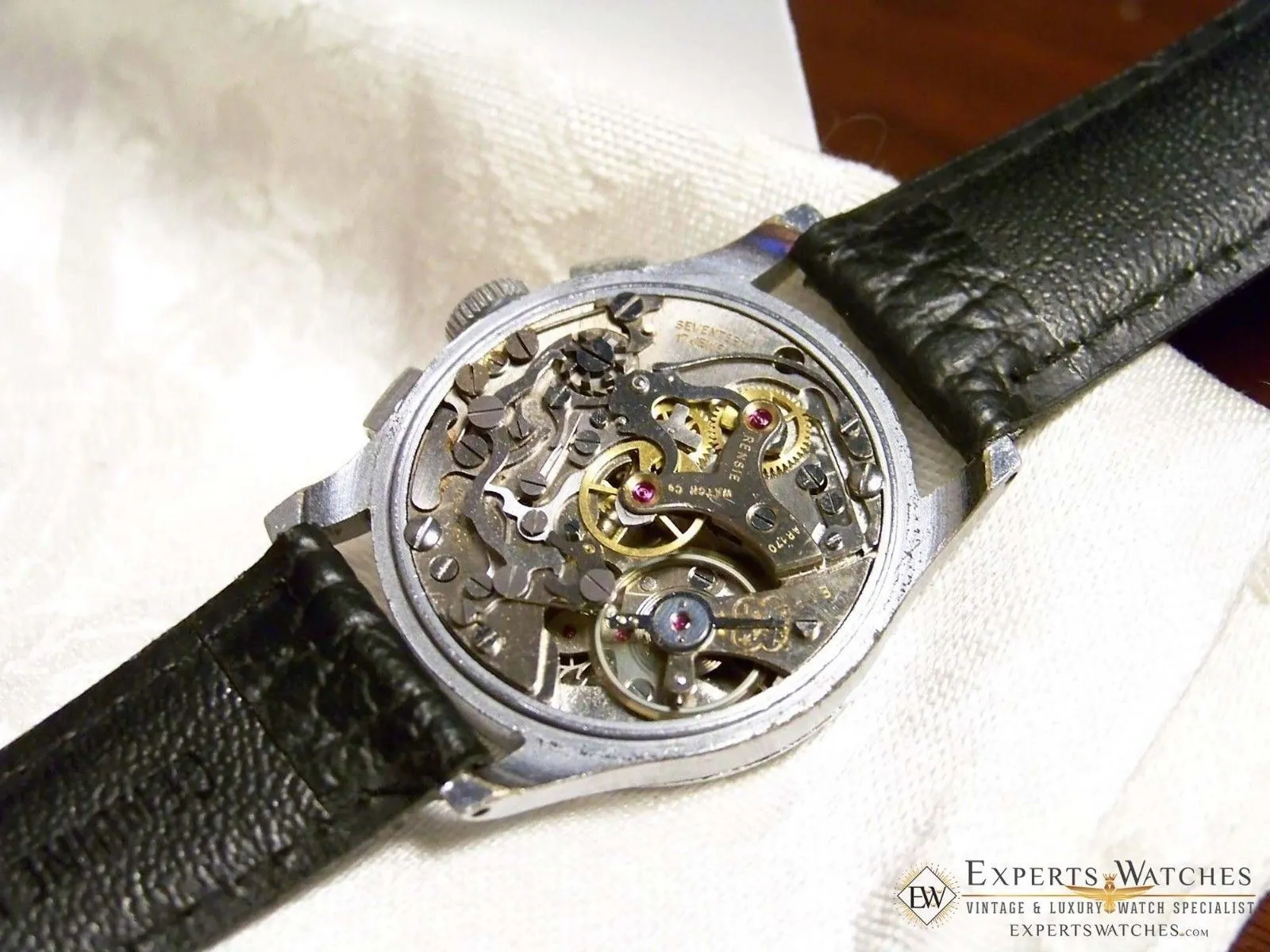 Vintage 1950's Rensie Military UP Down Chronograph Venus 170 Watch