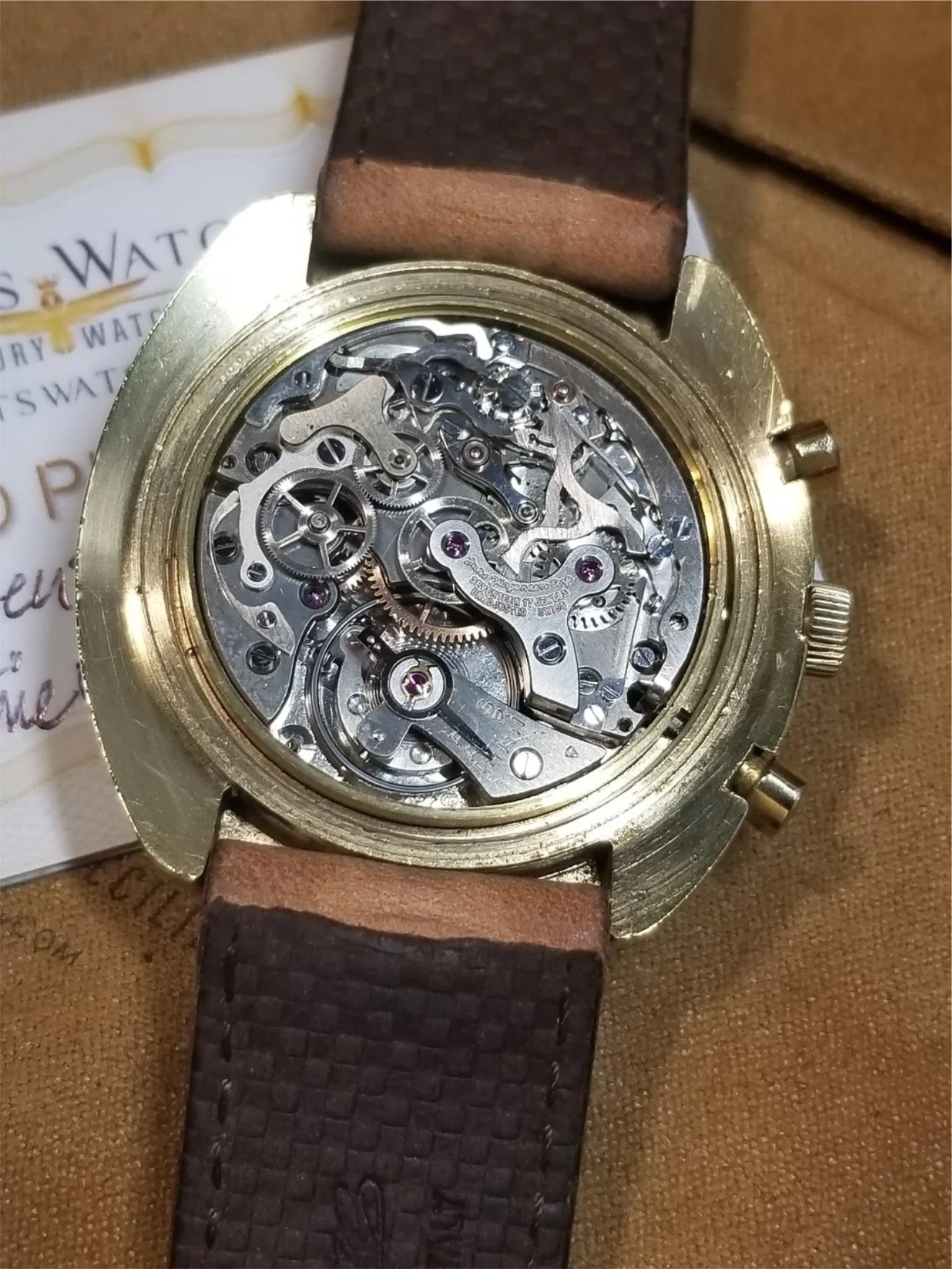 Vintage 1960's Jules Jurgensen Gigandet Valjoux 72 Chronograph World Timer Watch