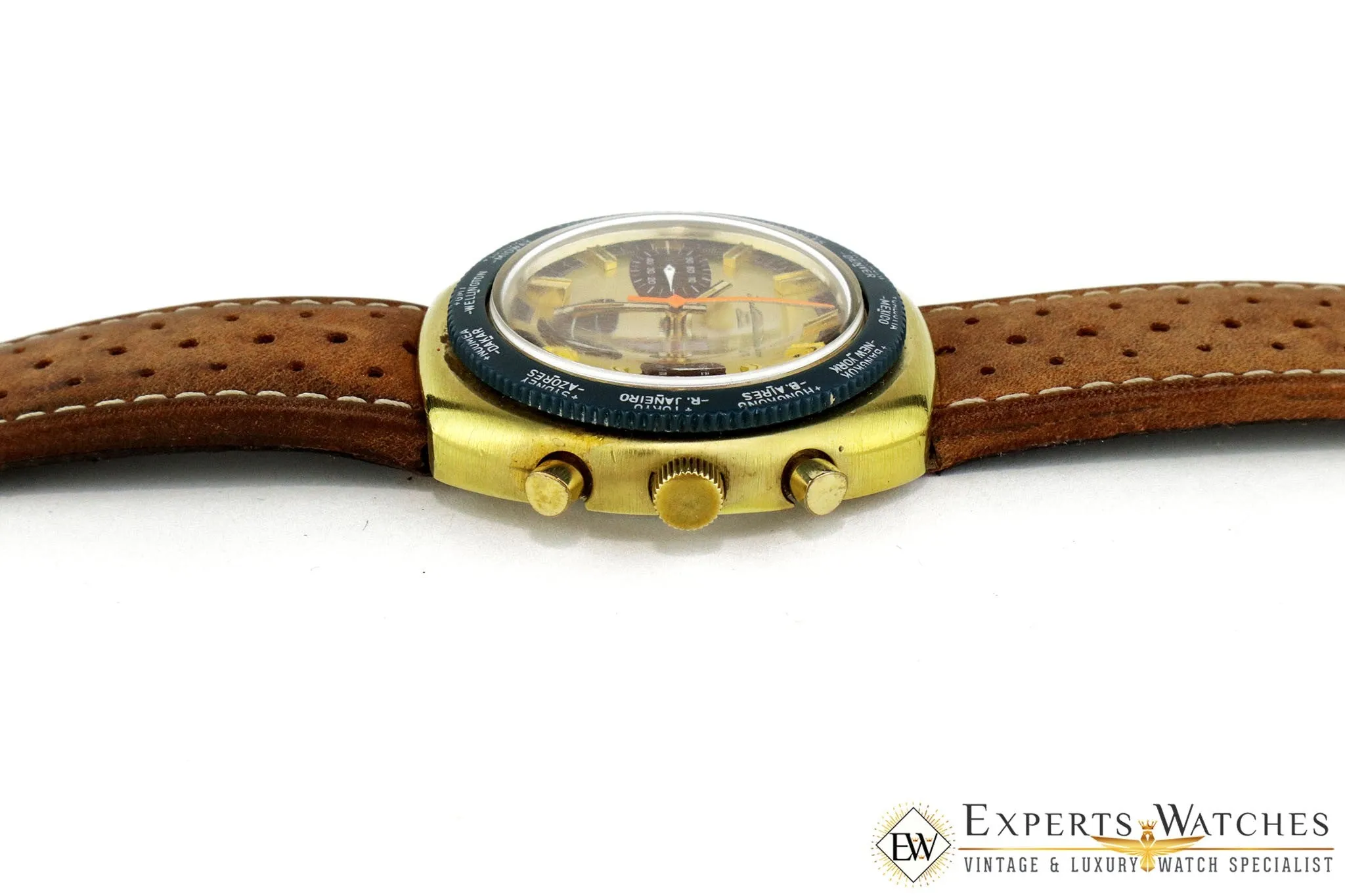 Vintage 1960's Jules Jurgensen Gigandet Valjoux 72 Chronograph World Timer Watch