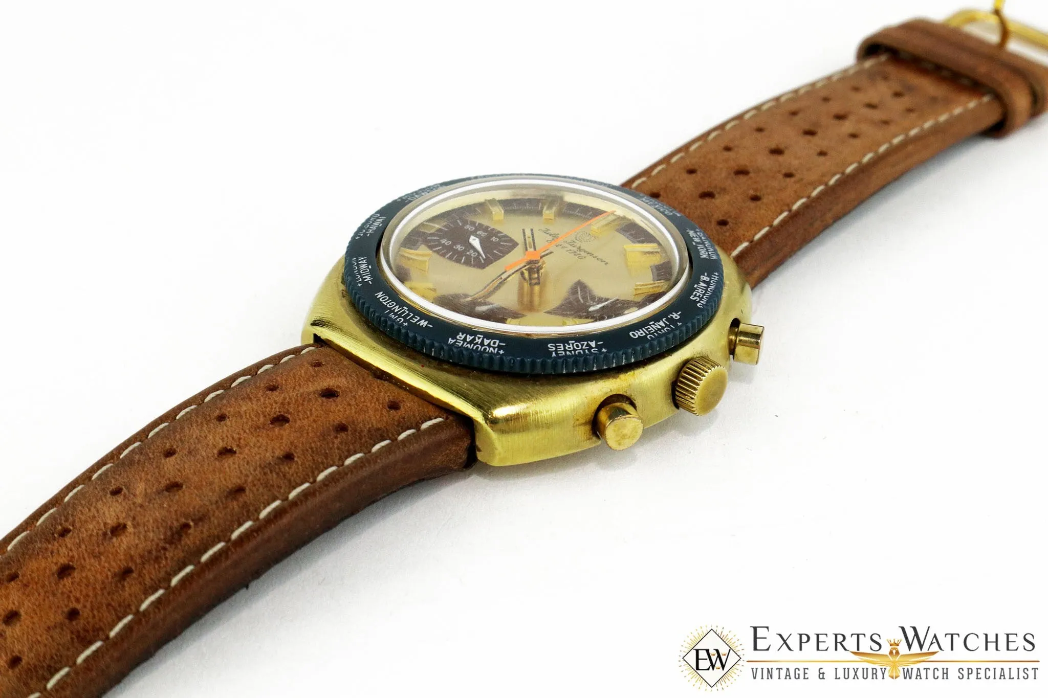 Vintage 1960's Jules Jurgensen Gigandet Valjoux 72 Chronograph World Timer Watch