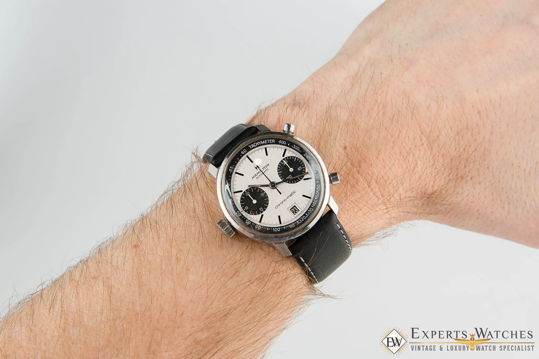 Vintage 1970's Hamilton Chrono-Matic Chronograph Date Panda Cal 11 Watch