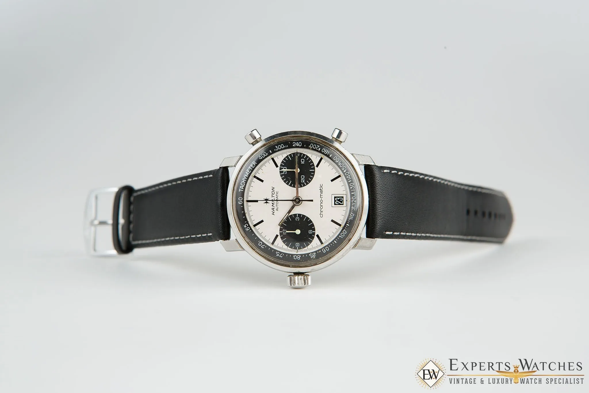 Vintage 1970's Hamilton Chrono-Matic Chronograph Date Panda Cal 11 Watch