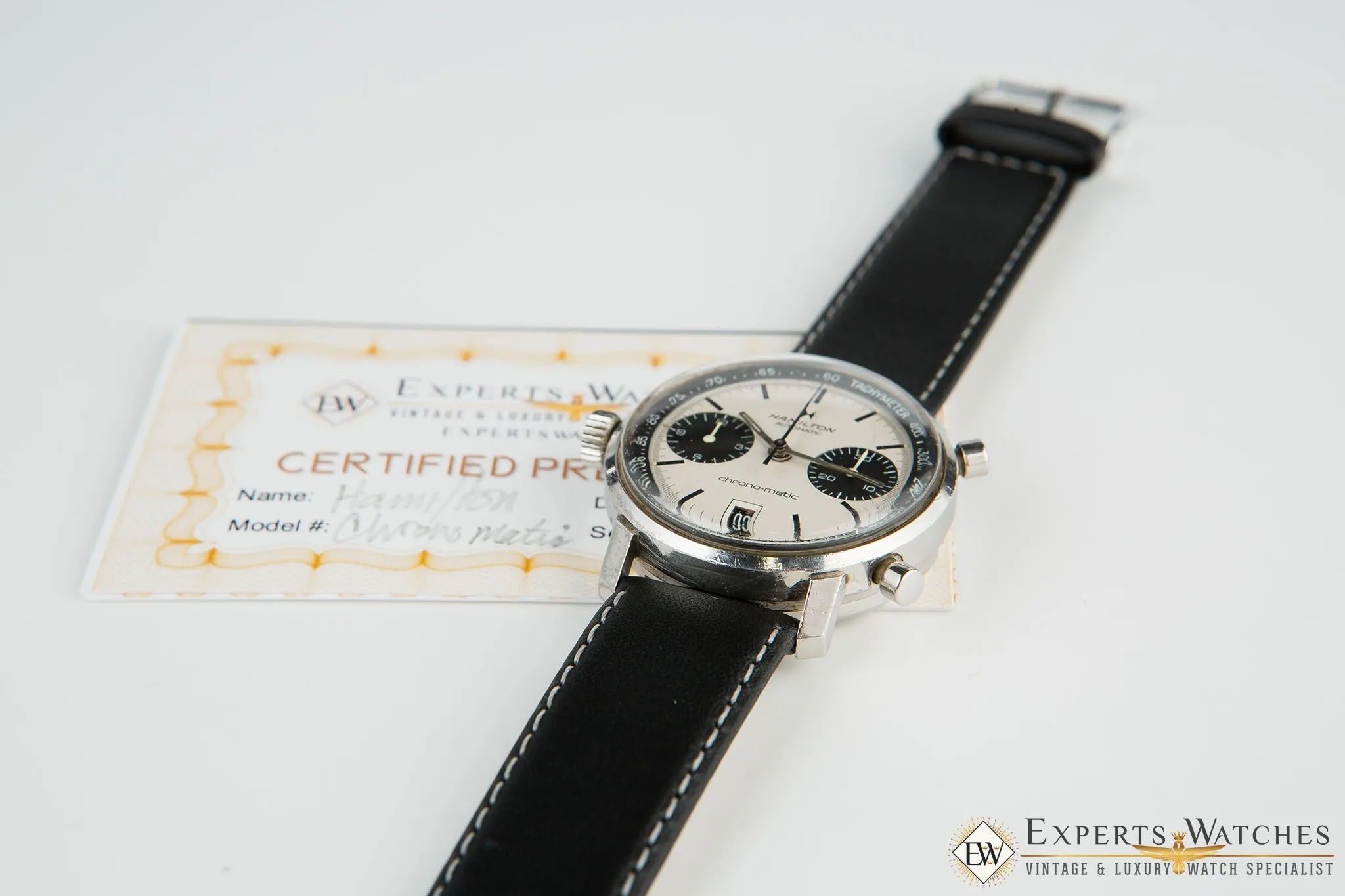 Vintage 1970's Hamilton Chrono-Matic Chronograph Date Panda Cal 11 Watch