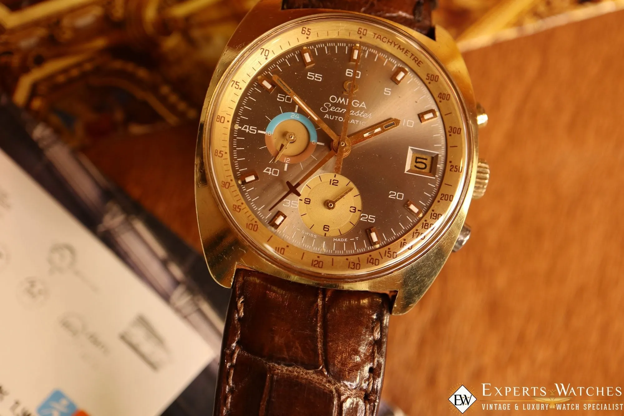 VINTAGE 1972 OMEGA SEAMASTER 176.007 Cal 1040 Chronograph GOLD Fill JEDI Watch