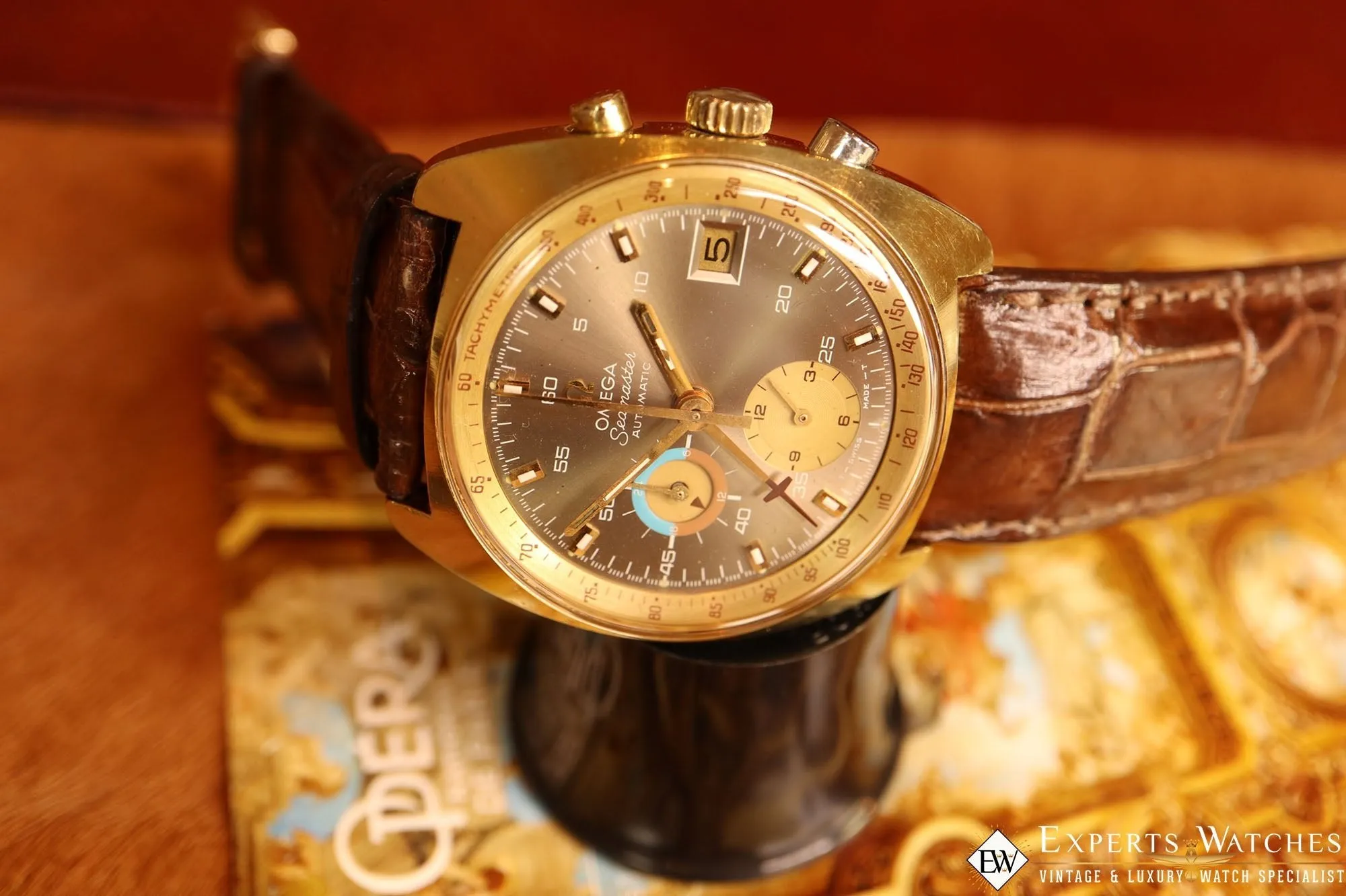 VINTAGE 1972 OMEGA SEAMASTER 176.007 Cal 1040 Chronograph GOLD Fill JEDI Watch