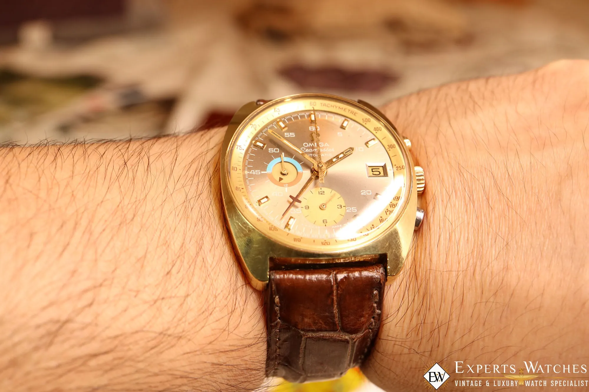VINTAGE 1972 OMEGA SEAMASTER 176.007 Cal 1040 Chronograph GOLD Fill JEDI Watch
