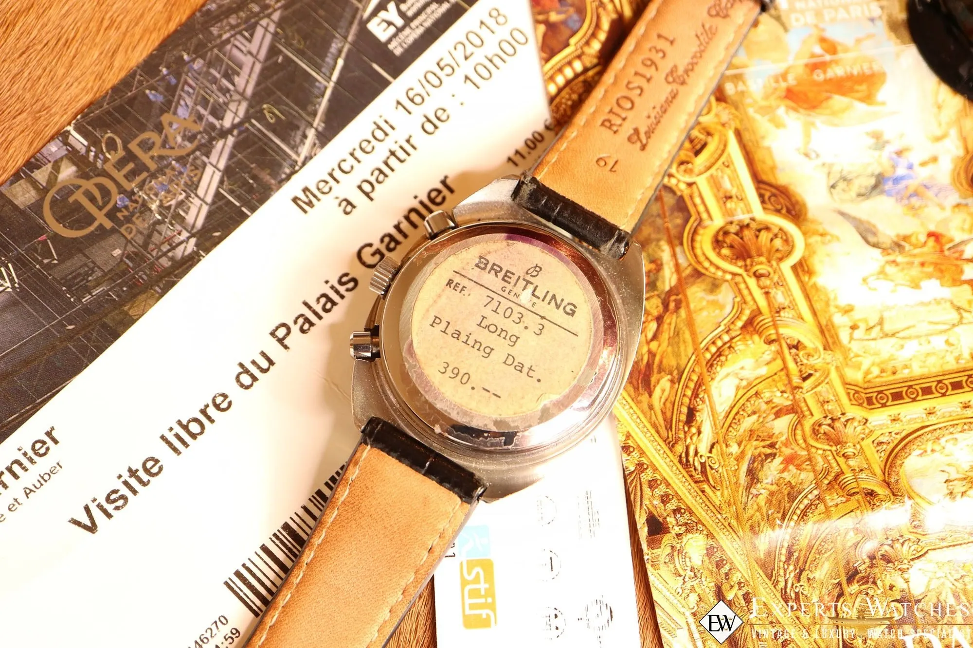 Vintage Breitling Long Plaing Dat. 7103 .3 1970's Valjoux 7740 Chronograph Date