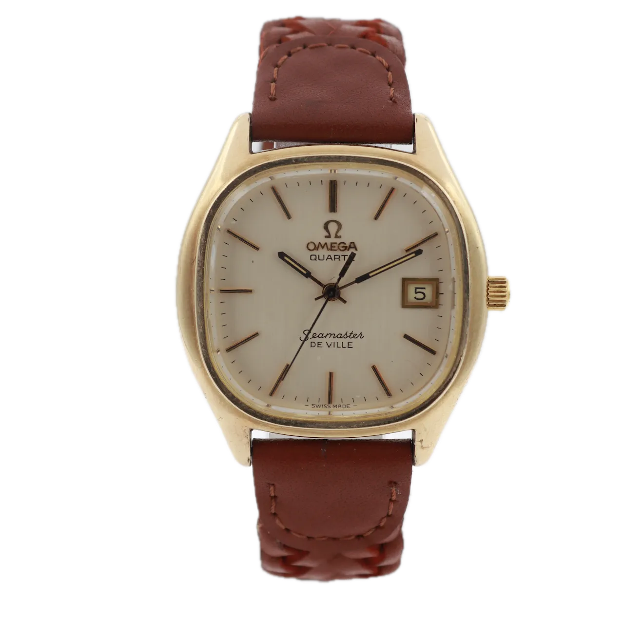 Vintage Omega Seamaster De Ville Square Men's Quartz Wristwatch Steel & 10k GF