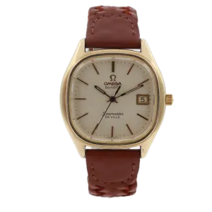 Vintage Omega Seamaster De Ville Square Men's Quartz Wristwatch Steel & 10k GF