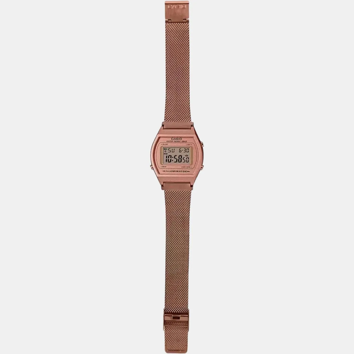 Vintage Unisex Rose Gold Digital Stainless Steel Mesh Band Watch D216 - B640WMR-5ADF