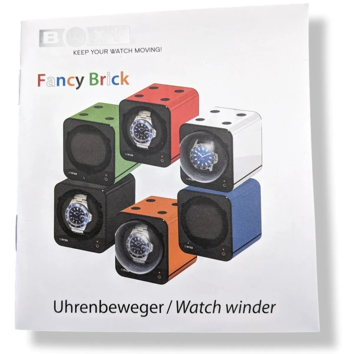 WEMPE BOXY Automatic Fancy Brick Watch Winder with AC Adapter VIP BNIB!