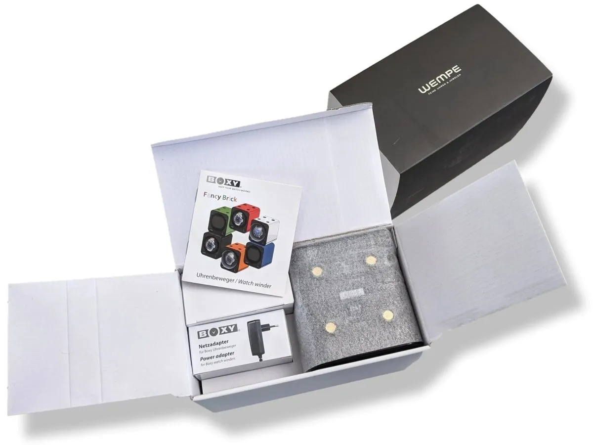 WEMPE BOXY Automatic Fancy Brick Watch Winder with AC Adapter VIP BNIB!