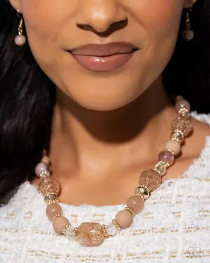 Whimsical Wager - Brown and Gold Bead Paparazzi Short Necklace