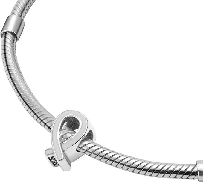 White Ribbon Bead Charm