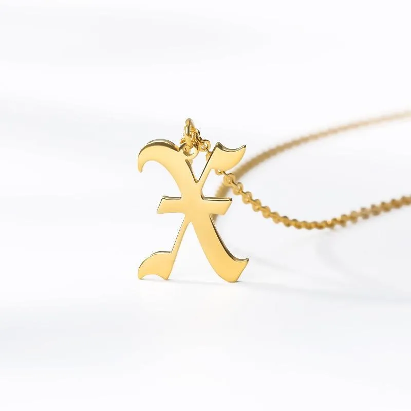Women Gold Chain Letter Necklace Stainless Steel Perfect Gift For Girls Luxury Jewelry Style