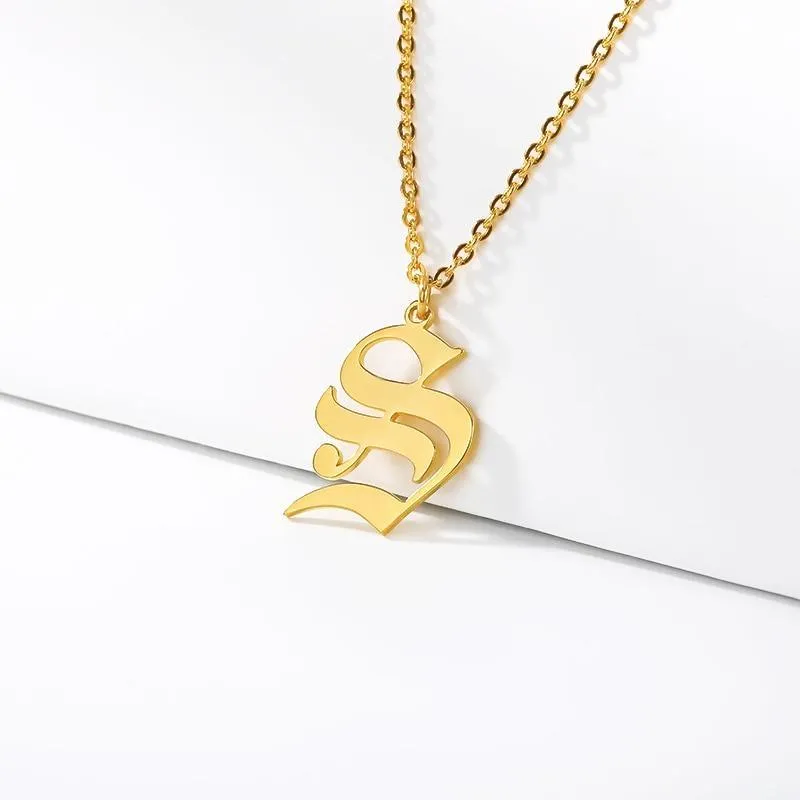 Women Gold Chain Letter Necklace Stainless Steel Perfect Gift For Girls Luxury Jewelry Style