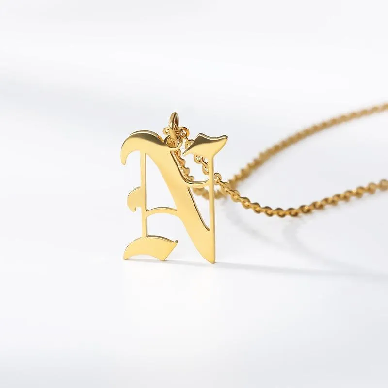 Women Gold Chain Letter Necklace Stainless Steel Perfect Gift For Girls Luxury Jewelry Style