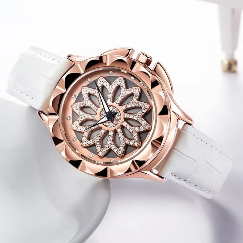 Women's Crystal Flower Watches