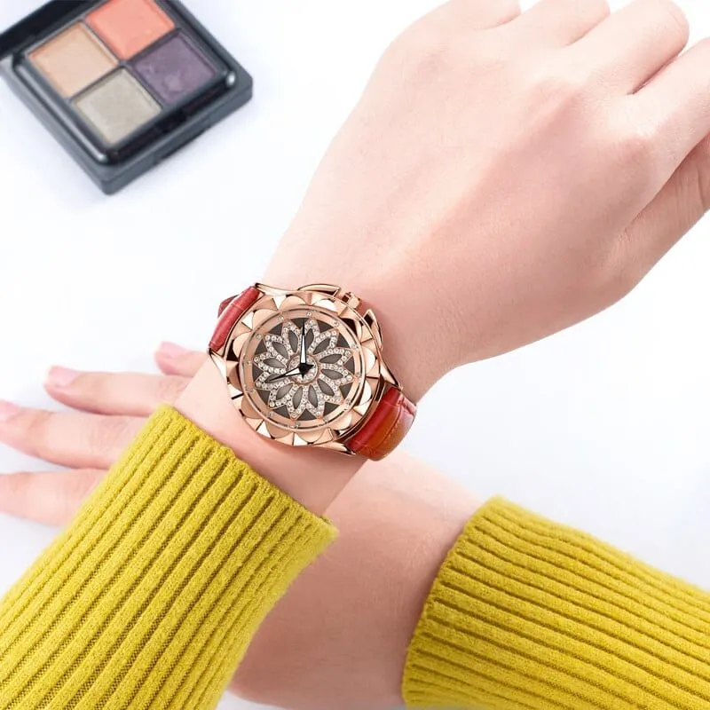 Women's Crystal Flower Watches