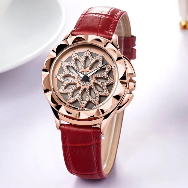 Women's Crystal Flower Watches