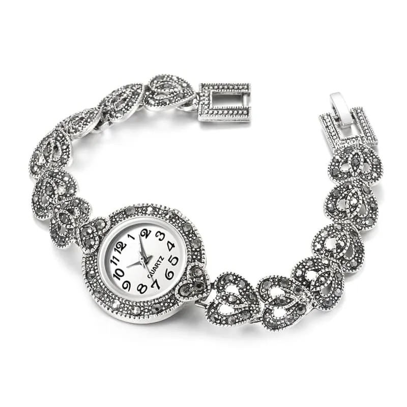 Women's Crystal Heart Bracelet Watches