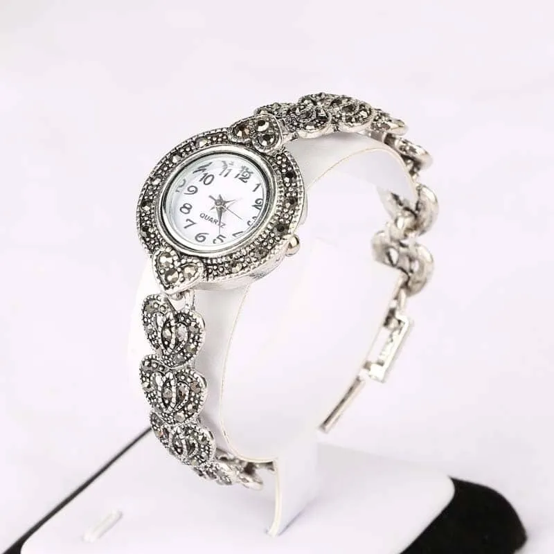 Women's Crystal Heart Bracelet Watches