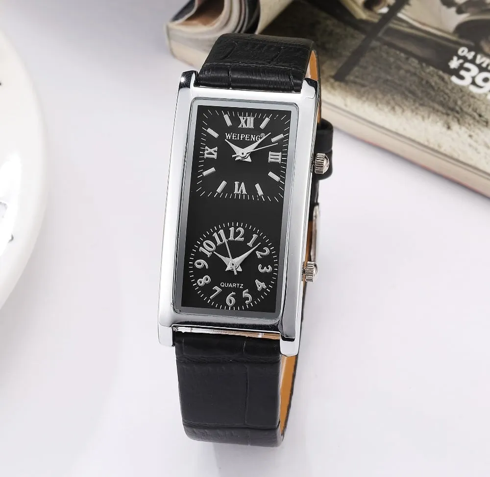 Women's Dual Dial Rectangular Quartz Watches