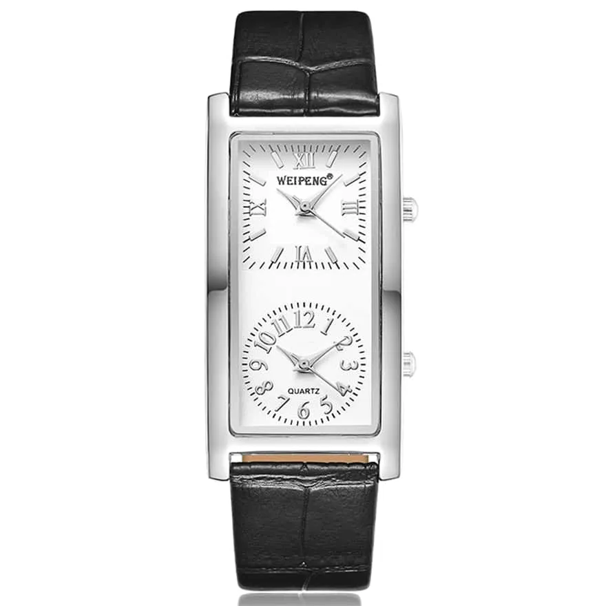 Women's Dual Dial Rectangular Quartz Watches