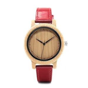 Women's Red Leather Watch