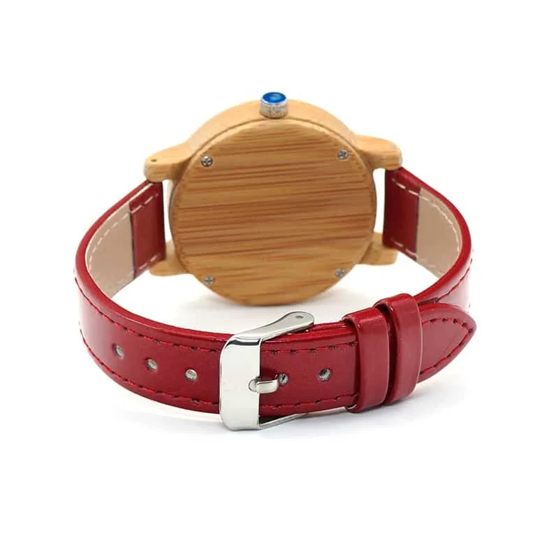 Women's Red Leather Watch