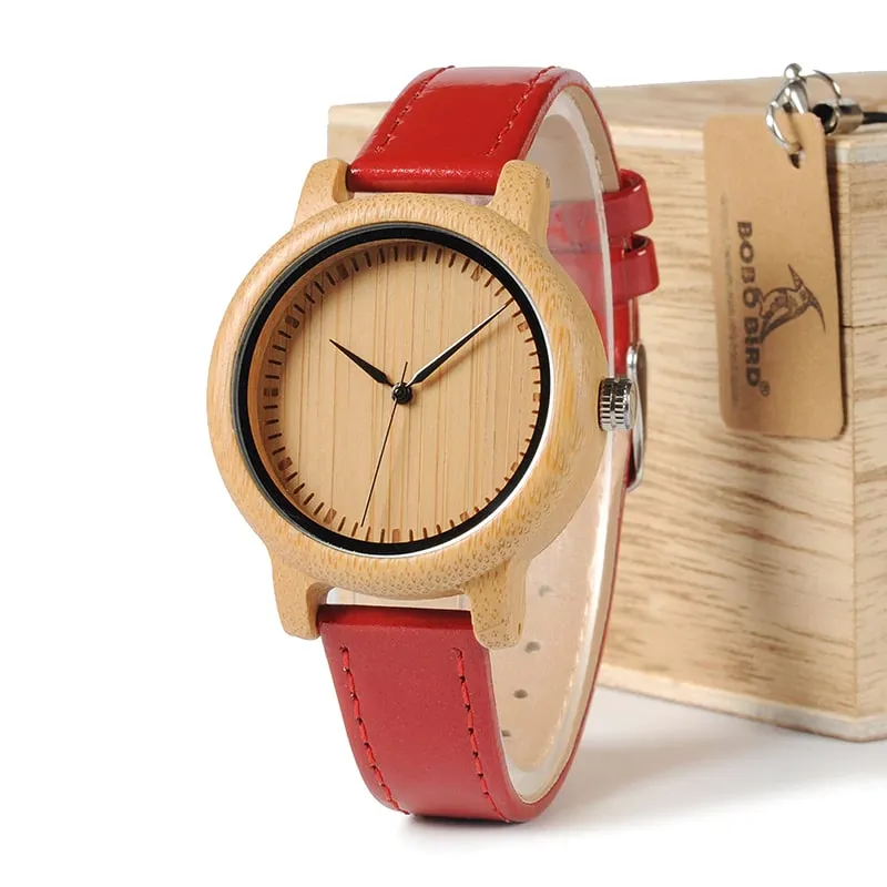Women's Red Leather Watch