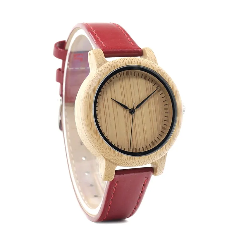 Women's Red Leather Watch