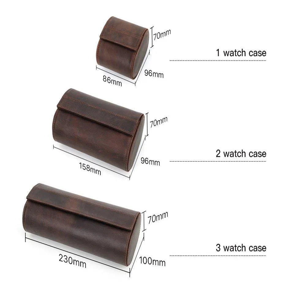 Woosir Leather Watch Rolls Case for 2 Watches