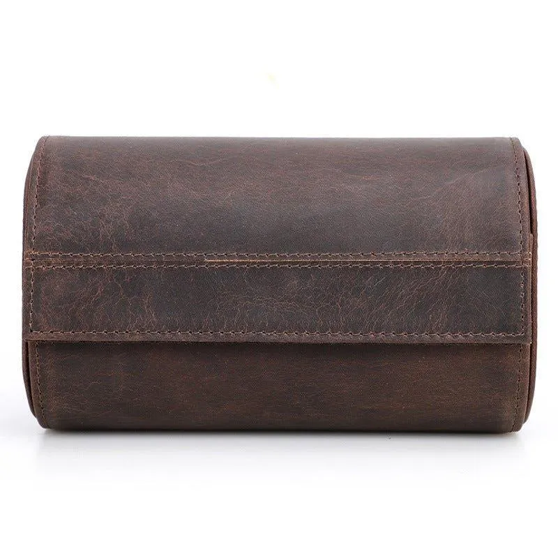 Woosir Leather Watch Rolls Case for 2 Watches