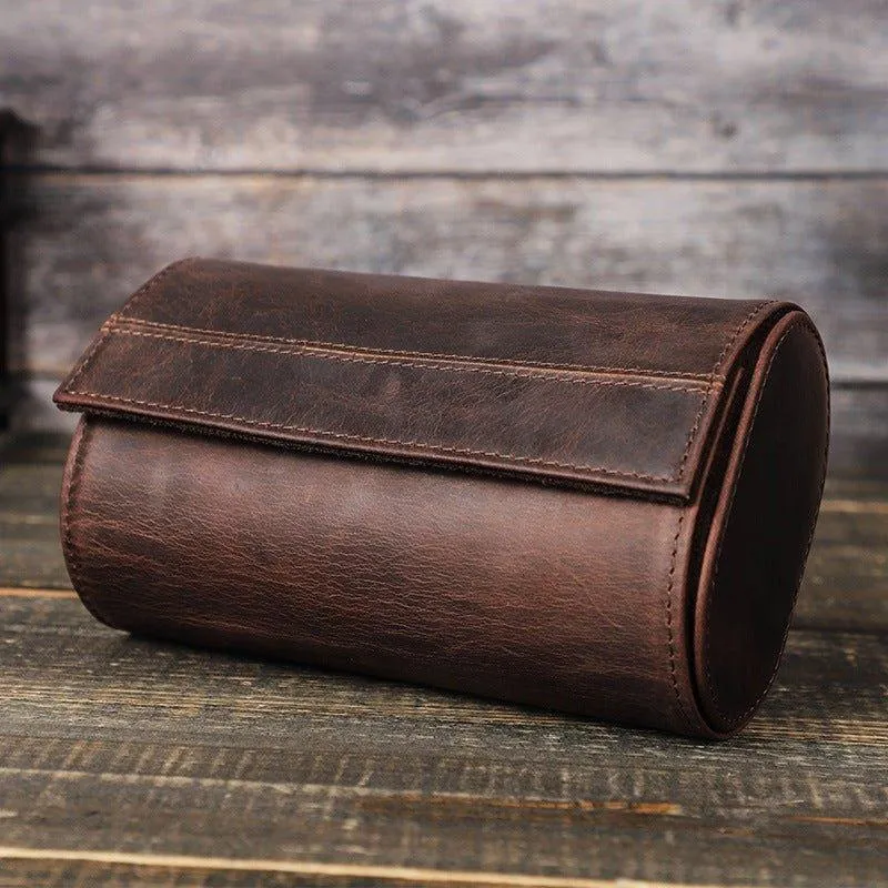 Woosir Leather Watch Rolls Case for 2 Watches