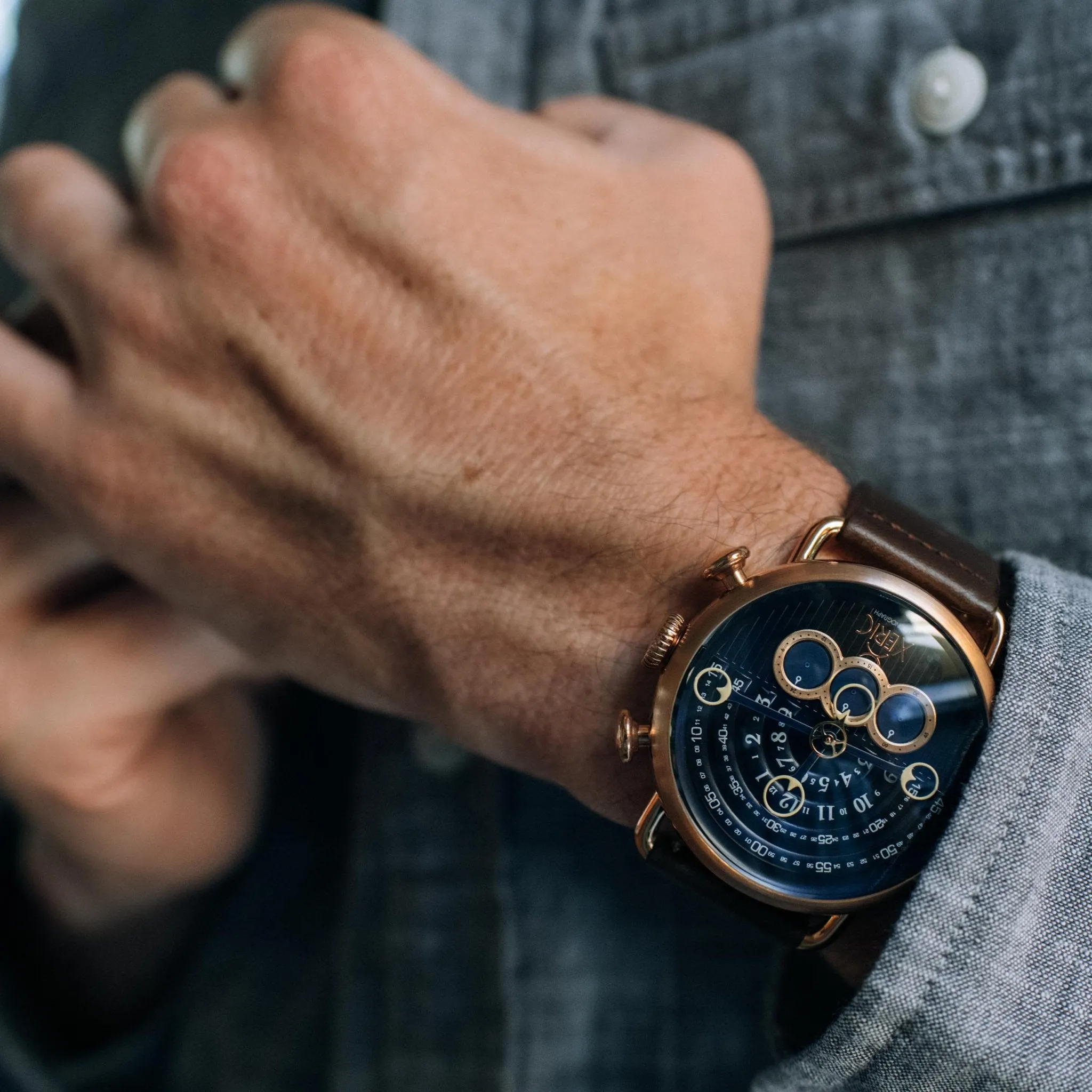 Xeric Halograph Chrono Sapphire Rose Gold Indigo