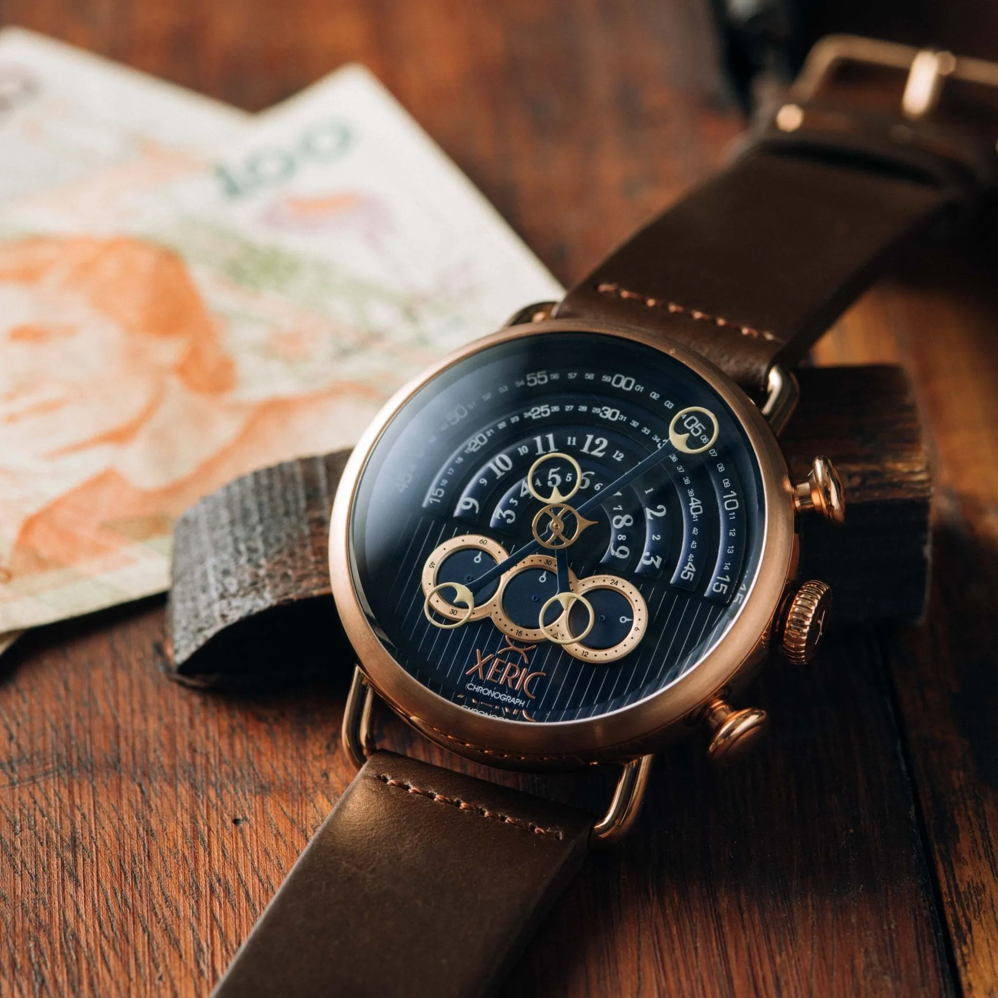 Xeric Halograph Chrono Sapphire Rose Gold Indigo