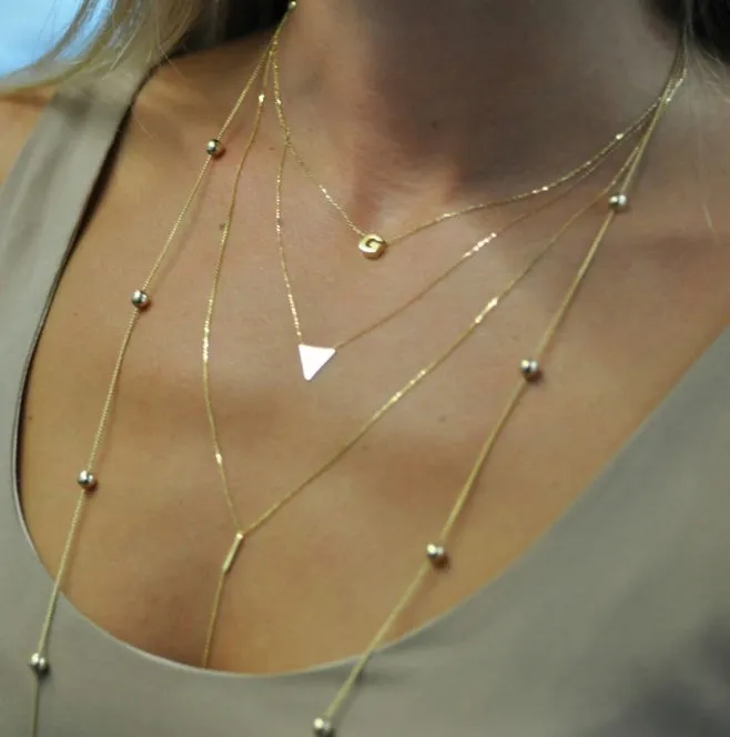YELLOW GOLD SMALL INITIAL NECKLACE